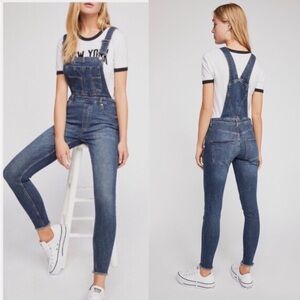 Free People skinny Indigo Denim Overalls